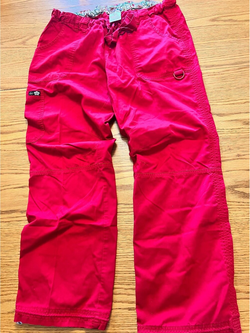 Koi Kathy Peterson Women's Red Cargo Scrub Pants Size Large